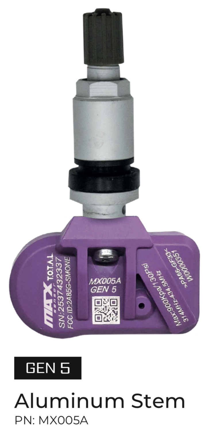 MAX Gen 5 Universal TPMS Sensor 315/433 MHz with Aluminum Valve