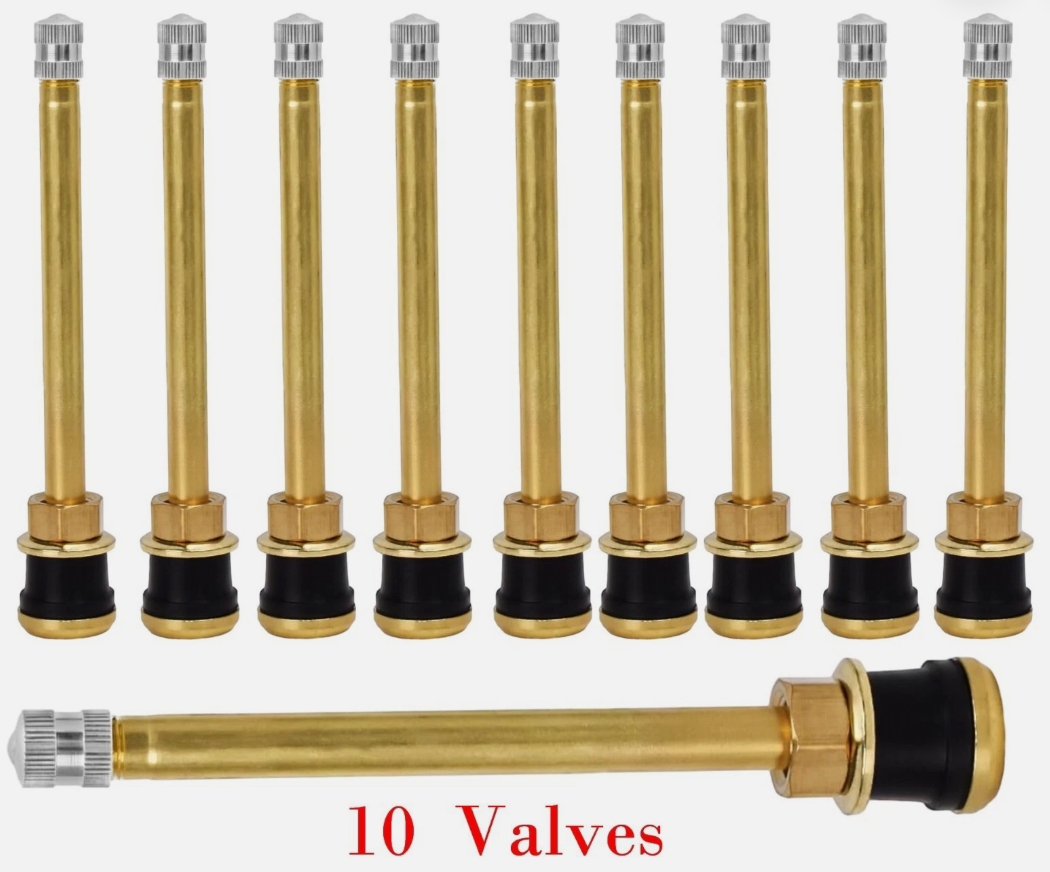 TR572 3-3/4" Brass Truck Tire Valve - 10/Bag
